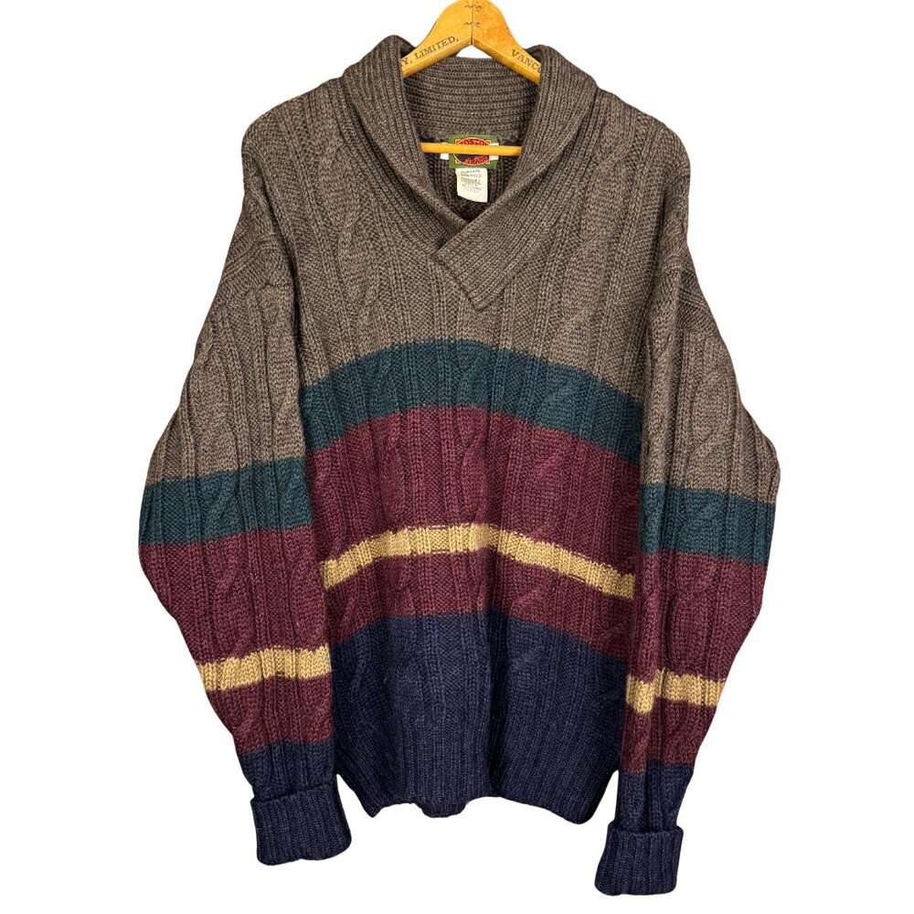 Vintage 90s Boston Traders Wool Sweater Pure New Wool Indie Chunky Knit